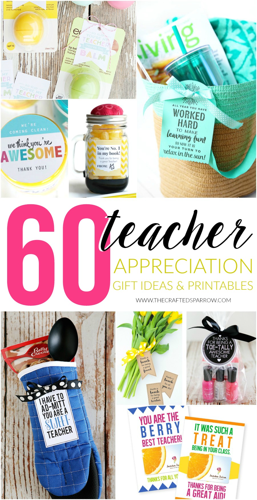 60 Teacher Appreciation Gift Ideas Printables