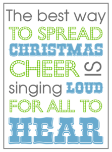 Christmas Cheer Printable - Green and Blue