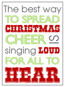 Christmas Cheer Printable - Red and Green