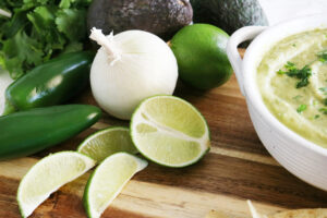 Roasted Tomatillo & Avocado Salsa Verde