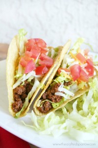 Ground Beef Tacos Made Lighter - The Crafted Sparrow