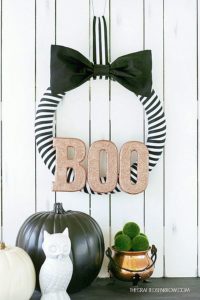 Black and White Halloween Wreath