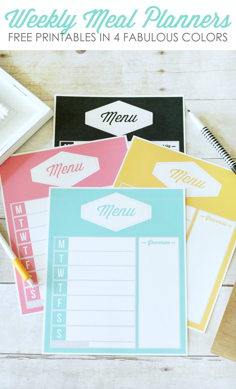 free printable meal planner template paper trail design meal planning ...