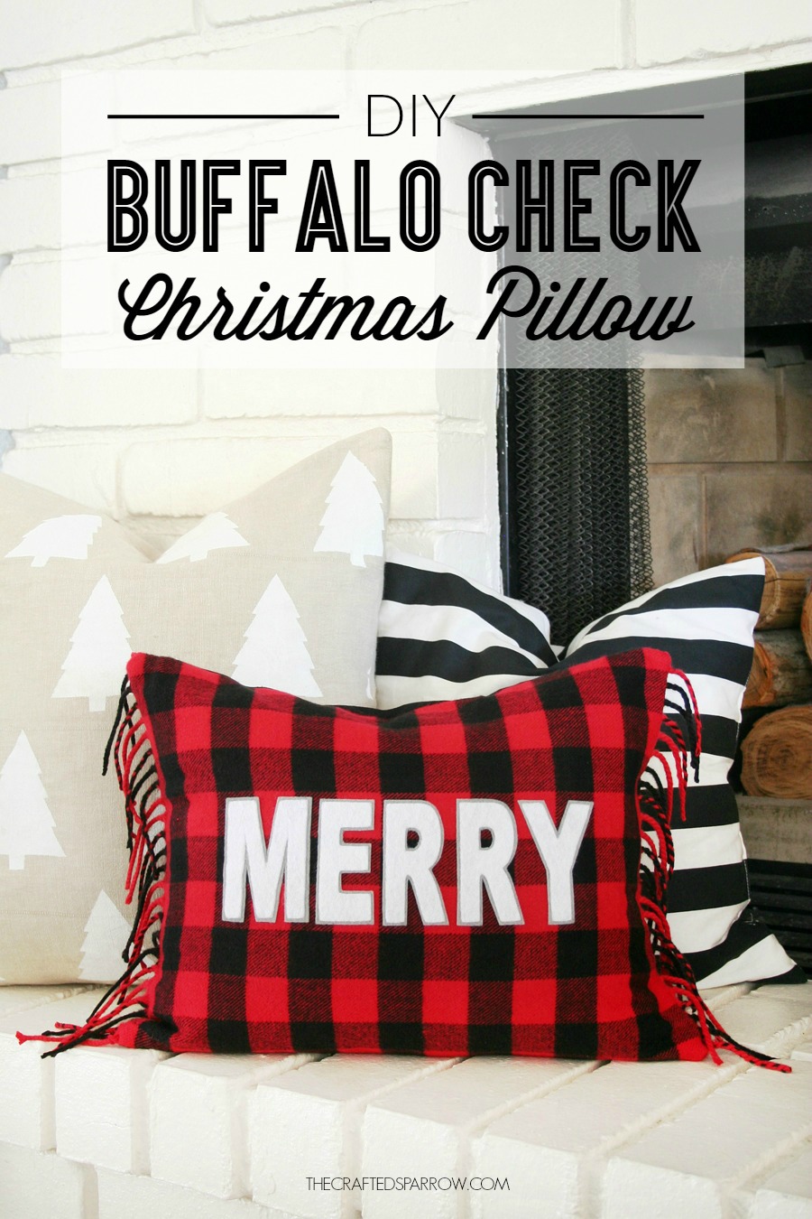 Disney Pillow, Buffalo Plaid, Christmas, Red and Black, Disney
