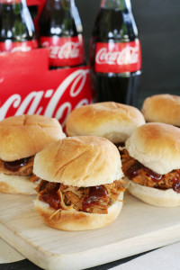 Crockpot Coca-Cola BBQ Chicken Sliders