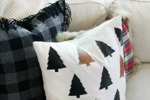 DIY Faux Leather Christmas Tree Pillow