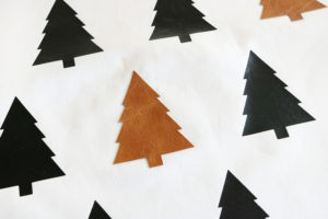 DIY Faux Leather Christmas Tree Pillow