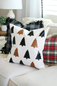 DIY Faux Leather Christmas Tree Pillow