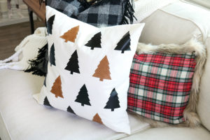 DIY Faux Leather Christmas Tree Pillow