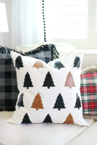 DIY Faux Leather Christmas Tree Pillow