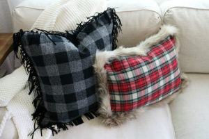 DIY Flannel Christmas Pillows