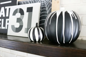 Black & White Halloween Mantel Decor