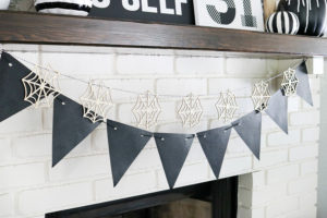 Black & White Halloween Mantel Decor