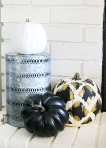 Black & White Halloween Mantel Decor