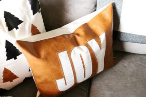 Faux Leather Christmas Pillow