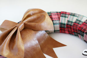 Faux Leather & Flannel Christmas Wreath