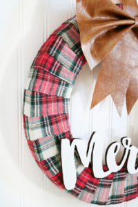 Faux Leather & Flannel Christmas Wreath