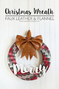 Faux Leather & Flannel Christmas Wreath