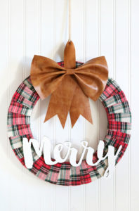 Faux Leather & Flannel Christmas Wreath