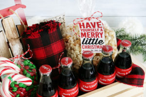 Coca-Cola Christmas Gift Basket Idea + Free Printable Christmas Gift Tags