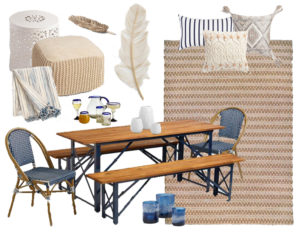 Navy & Neutrals Casual Outdoor Dining Decor