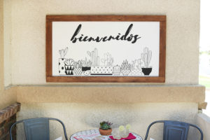 Large DIY Black & White Succulent Sign