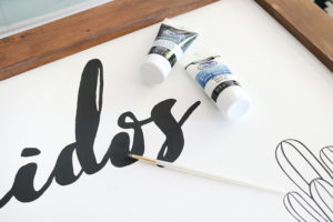 DIY Black & White Succulent Sign