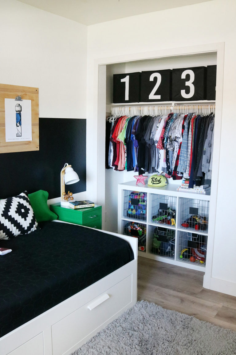 Boys Room Easy Closet Organization and Decor Ideas