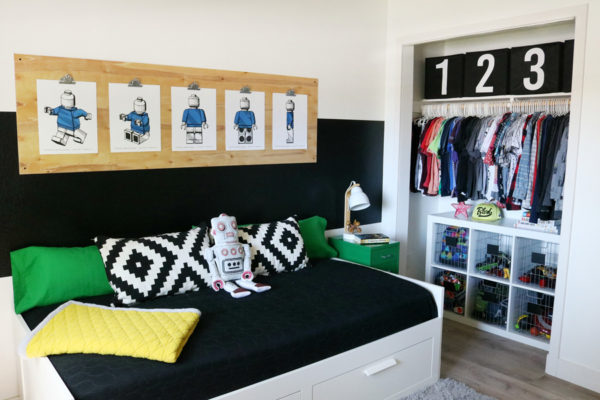 Boys Room Easy Closet Organization and Decor Ideas