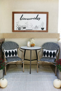 Black & White Fall Porch