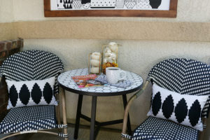 Black & White Fall Porch - BHG Live Better camrose farmhouse table