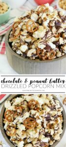 Chocolate & Peanut Butter Drizzled Popcorn Mix