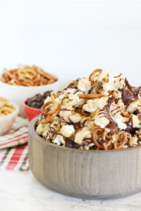 Chocolate & Peanut Butter Drizzled Popcorn Mix