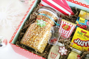 Fun popcorn movie night gift idea with Ball Jars!