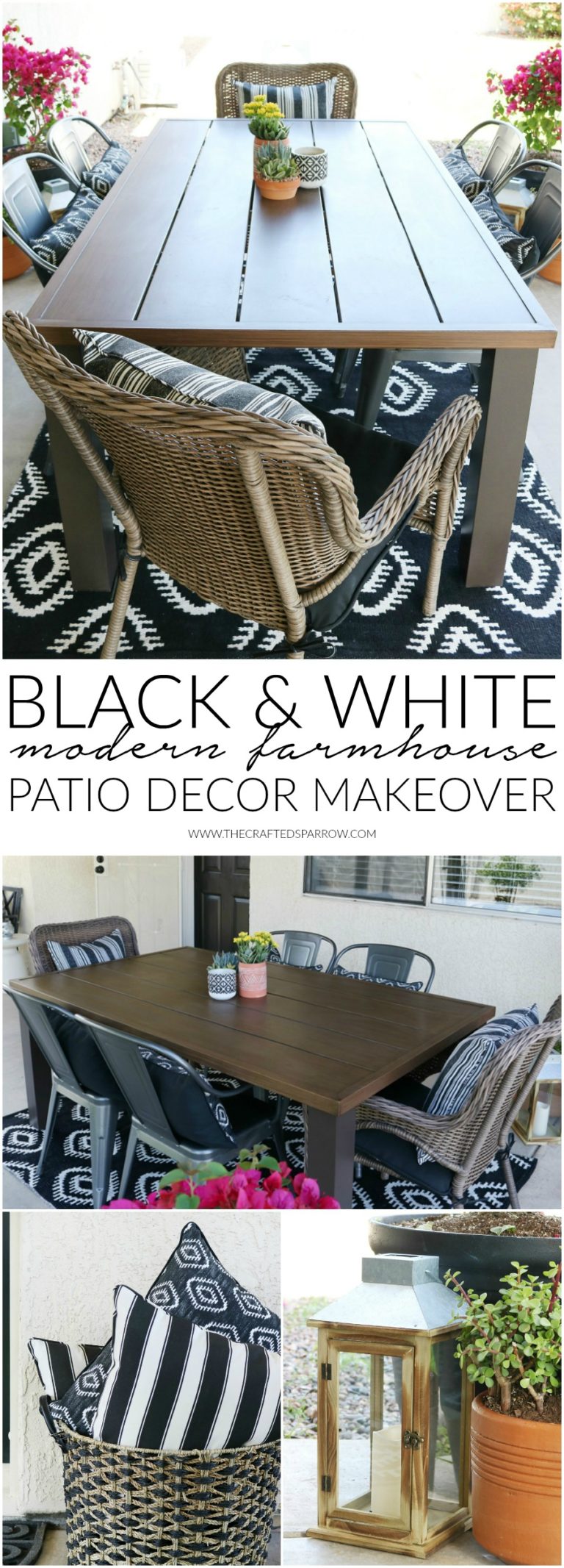 Black & White Modern Farmhouse Patio Decor