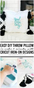 Easy DIY Throw Pillow in Under 15 Minutes with Cricut Iron-On Designs