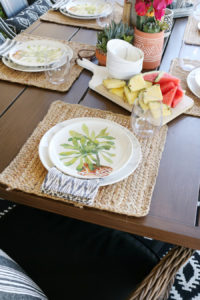 BHG Live Better succulent melamine plates mixed jute placements from Walmart.