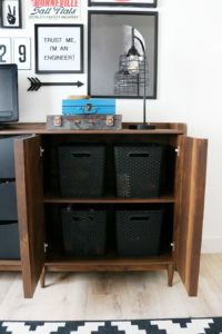 Teen Boy's Room Storage Solutions - Better Homes & Gardens Montclair TV Stand has so much great storage.