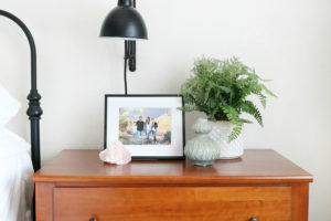 Boho Inspired Bedroom Nightstand Decor with Crystals