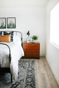 Boho Inspired Decor with Teak Nightstands