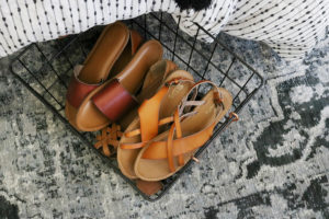 Easy Organization Idea - Hide shoes in a cute basket under the bed