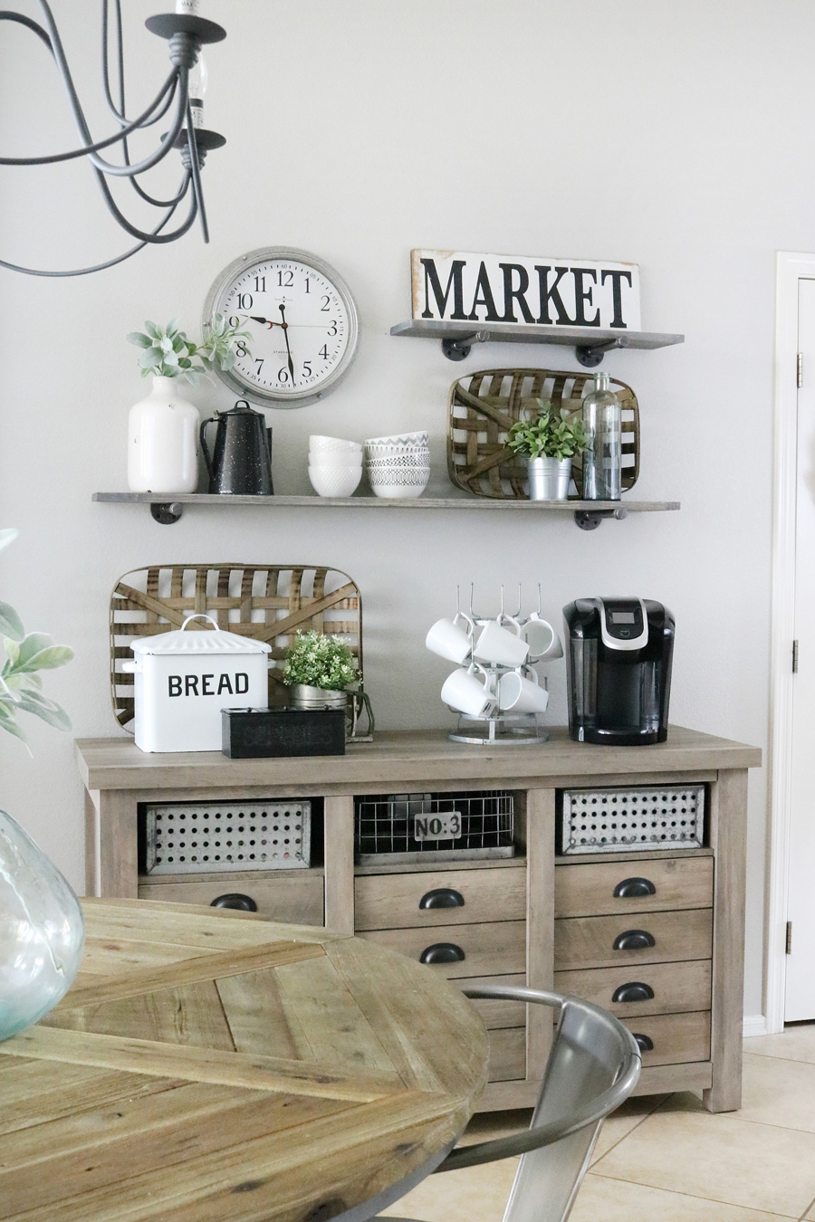 Modern Farmhouse Inspired Coffee Bar Station - The Crafted ...