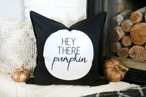 Black & White Fall Themed Pillow