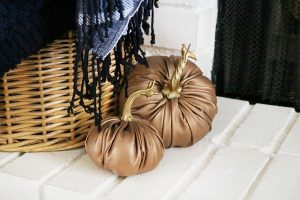 Copper Faux Leather Pumpkin Fall Decor