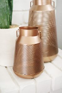 Copper Metal Lantern Fall Decor