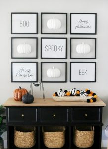 Black & White Simple and Modern Halloween Faux Pumpkin Gallery Wall Decor