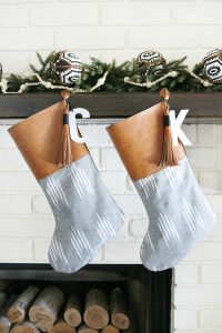 DIY Boho Leather Tassel Christmas Stockings