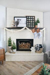 Black & White Boho Casual Christmas Mantel Decor