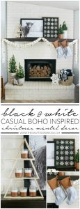 Black & White Casual Boho Christmas Mantel Decor Ideas