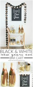 Black & White New Year's Eve Bar Cart